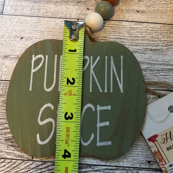 “Pumpkin Spice” Fall Wood Bead Jute Tassel Garland Mantle Tiered Tray Decoration - Picture 8 of 11